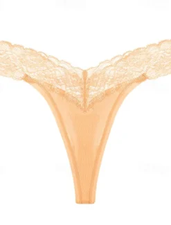 Online Women's G-strings & Thongs Panties 1 PC Underwear Romantic Sexy Lace Lace Pure Color Cotton Low Waist Petite Super Sexy Black Pink Wine XS S M Home Outfits Women Lingerie