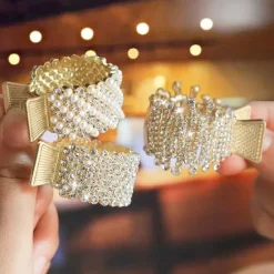 Women's Hair Clip For Daily Classic Crystal Alloy Crown Rhinestone Grabber Pearl Rhinestone Grabber Crown Black Diamond Hair Clip Women Accessories