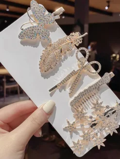 Women's Hair Clip Set For Party Evening Daily Rhinestone Alloy Women Accessories