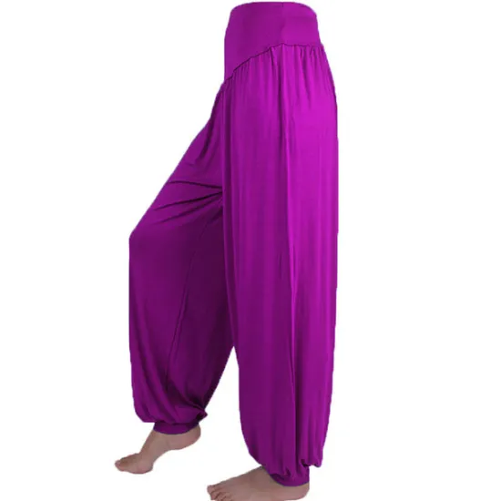 Best Women's Harem Pants Breathable Quick Dry Moisture Wicking Zumba Belly Dance Yoga Bloomers Bottoms Light Purple White Black Modal Spandex Plus Size Sports Activewear High Elasticity Loose Fit Women Pants