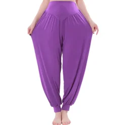 Best Women's Harem Pants Breathable Quick Dry Moisture Wicking Zumba Belly Dance Yoga Bloomers Bottoms Light Purple White Black Modal Spandex Plus Size Sports Activewear High Elasticity Loose Fit Women Pants