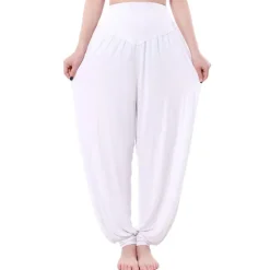 Best Women's Harem Pants Breathable Quick Dry Moisture Wicking Zumba Belly Dance Yoga Bloomers Bottoms Light Purple White Black Modal Spandex Plus Size Sports Activewear High Elasticity Loose Fit Women Pants