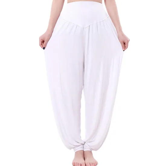Best Women's Harem Pants Breathable Quick Dry Moisture Wicking Zumba Belly Dance Yoga Bloomers Bottoms Light Purple White Black Modal Spandex Plus Size Sports Activewear High Elasticity Loose Fit Women Pants