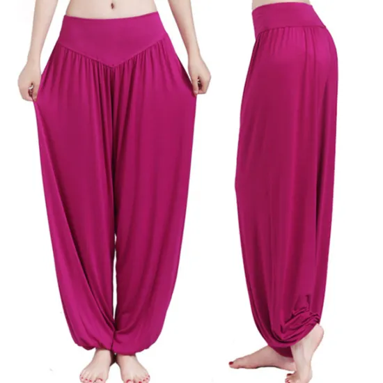 Best Women's Harem Pants Breathable Quick Dry Moisture Wicking Zumba Belly Dance Yoga Bloomers Bottoms Light Purple White Black Modal Spandex Plus Size Sports Activewear High Elasticity Loose Fit Women Pants