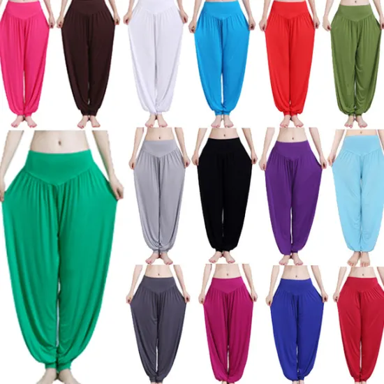Best Women's Harem Pants Breathable Quick Dry Moisture Wicking Zumba Belly Dance Yoga Bloomers Bottoms Light Purple White Black Modal Spandex Plus Size Sports Activewear High Elasticity Loose Fit Women Pants