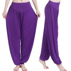 Best Women's Harem Pants Breathable Quick Dry Moisture Wicking Zumba Belly Dance Yoga Bloomers Bottoms Light Purple White Black Modal Spandex Plus Size Sports Activewear High Elasticity Loose Fit Women Pants