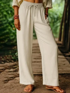 Clearance Women's Harem Pants Vacation Vintage Ethnic Style Full Length High Waist Plain Comfy Breathability Soft Micro-elastic Formal Vacation Street Black White Khaki Beige Summer Spring Loose Fit Women Pants