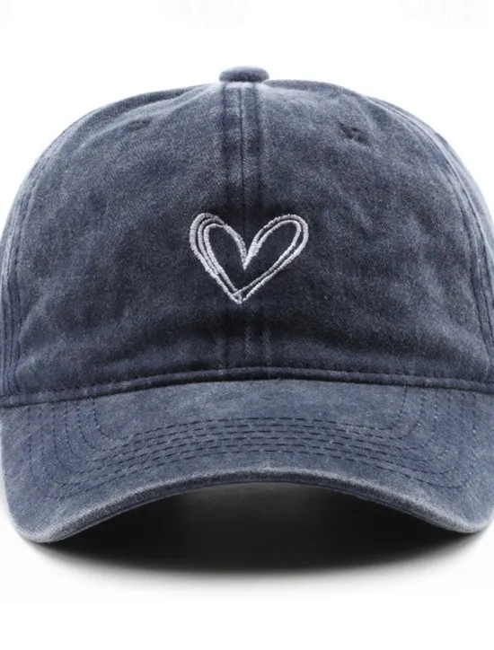 Best Women's Hat Baseball Cap Portable Sun Protection Breathable Street Daily Weekend Embroidery Heart Women Hats