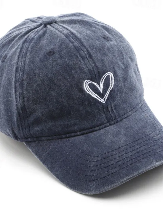 Best Women's Hat Baseball Cap Portable Sun Protection Breathable Street Daily Weekend Embroidery Heart Women Hats