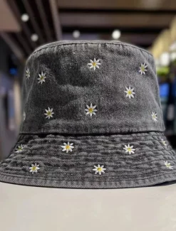 New Women's Hat Bucket Hat Sun Hat Portable Sun Protection Outdoor Daily Weekend Embroidery Daisy Women Spring Accessories|Hats