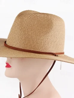 Women's Hat Straw Hat Sun Hat Portable Sun Protection Breathable Street Daily Weekend Pure Color Pure Color Women Hats
