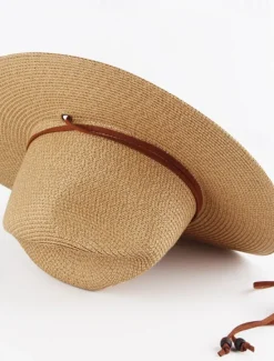 Women's Hat Straw Hat Sun Hat Portable Sun Protection Breathable Street Daily Weekend Pure Color Pure Color Women Hats