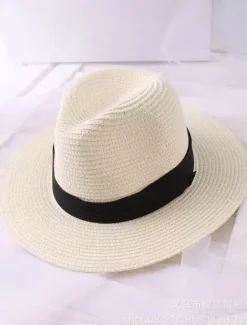 Discount Women's Hat Straw Hat Sun Hat Portable Windproof Breathable Street Daily Weekend Splice Pure Color Women Hats
