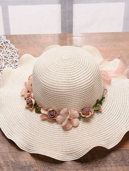 Clearance Women's Hat Sun Hat Portable Sun Protection Outdoor Holiday Beach Flower Pure Color Women Hats