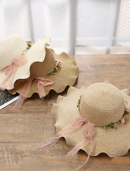 Clearance Women's Hat Sun Hat Portable Sun Protection Outdoor Holiday Beach Flower Pure Color Women Hats