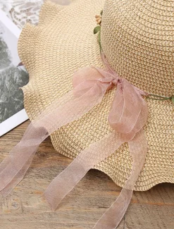 Clearance Women's Hat Sun Hat Portable Sun Protection Outdoor Holiday Beach Flower Pure Color Women Hats