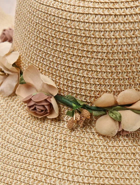 Clearance Women's Hat Sun Hat Portable Sun Protection Outdoor Holiday Beach Flower Pure Color Women Hats