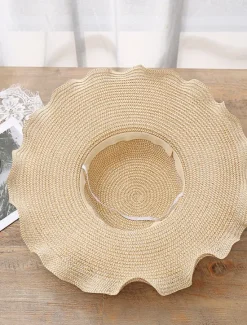 Clearance Women's Hat Sun Hat Portable Sun Protection Outdoor Holiday Beach Flower Pure Color Women Hats