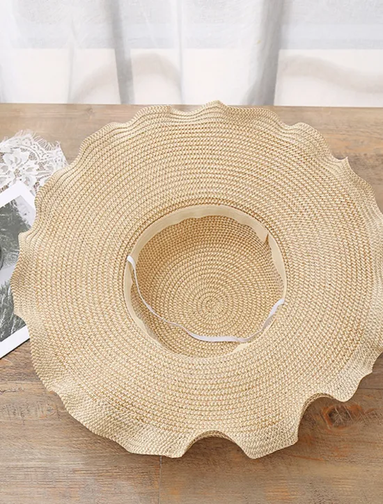 Clearance Women's Hat Sun Hat Portable Sun Protection Outdoor Holiday Beach Flower Pure Color Women Hats