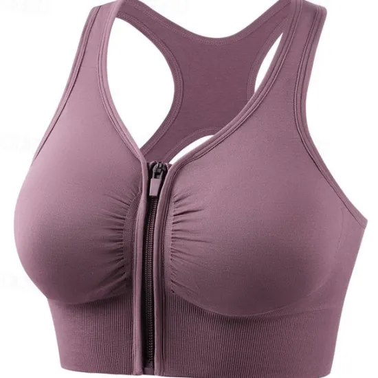 Sale Women's High Support Sports Bra Running Bra Seamless Racerback Bra Top Padded Yoga Fitness Gym Workout Breathable Wearproof Soft Spandex Bean Paste Black Pink Solid Colored Home Outfits Women Lingerie
