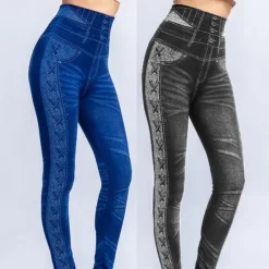 Online Women's High Waist Floral Fashion Comfy Tummy Control Butt Lift High Elasticity Athletic Athleisure Black Blue Summer Spring Fall Skinny Women Leggings