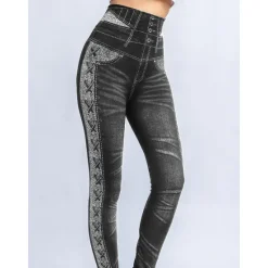 Online Women's High Waist Floral Fashion Comfy Tummy Control Butt Lift High Elasticity Athletic Athleisure Black Blue Summer Spring Fall Skinny Women Leggings