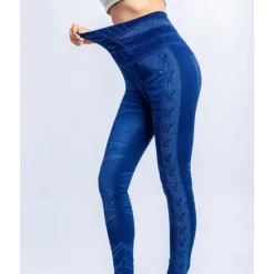 Online Women's High Waist Floral Fashion Comfy Tummy Control Butt Lift High Elasticity Athletic Athleisure Black Blue Summer Spring Fall Skinny Women Leggings