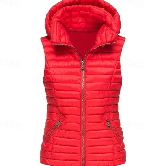 Discount Women's Hiking Vest Quilted Puffer Vest Sleeveless Outerwear Outdoor Thermal Warm Windproof Lightweight Winter Pocket Nylon Black White Red Hunting Fishing Camping / Hiking / Caving Women Puffers & Parka