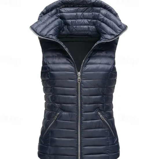 Discount Women's Hiking Vest Quilted Puffer Vest Sleeveless Outerwear Outdoor Thermal Warm Windproof Lightweight Winter Pocket Nylon Black White Red Hunting Fishing Camping / Hiking / Caving Women Puffers & Parka