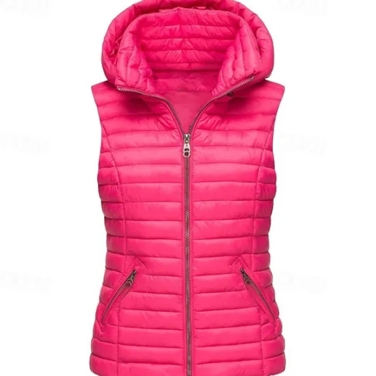 Discount Women's Hiking Vest Quilted Puffer Vest Sleeveless Outerwear Outdoor Thermal Warm Windproof Lightweight Winter Pocket Nylon Black White Red Hunting Fishing Camping / Hiking / Caving Women Puffers & Parka