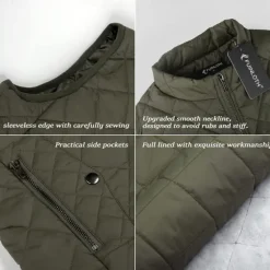 Best Women's Hiking Vest Sleeveless Top Outdoor Thermal Warm Quick Dry Zipper Pocket Soft Winter Zipper Pocket Sporty Dark Grey Black White Hunting Fishing Climbing Women Puffers & Parka