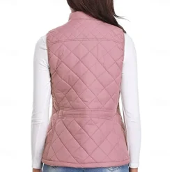 Best Women's Hiking Vest Sleeveless Top Outdoor Thermal Warm Quick Dry Zipper Pocket Soft Winter Zipper Pocket Sporty Dark Grey Black White Hunting Fishing Climbing Women Puffers & Parka