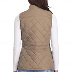 Best Women's Hiking Vest Sleeveless Top Outdoor Thermal Warm Quick Dry Zipper Pocket Soft Winter Zipper Pocket Sporty Dark Grey Black White Hunting Fishing Climbing Women Puffers & Parka