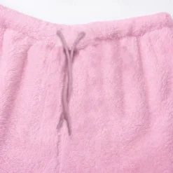 Women's Hooded Pajama Sets 3 Pieces Fluffy Fleece Long Sleeves Coat Shorts Vest for Winter Gift for Valentine's Day Women Pajama-Setter