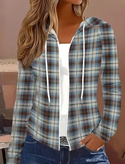 Sale Women's Hoodie Jacket Comfortable Zipper Vintage Sports Fashion Floral School Vacation Home Casual Short Hooded Regular Fit Long Sleeve Outerwear White Red Blue Spring Fall Women Jackets