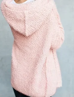 Discount Women's Hoodie Jacket Comfortable Breathable Zipper Pocket Casual Plain Vacation Street Casual Daily Wear Open Front Long Hooded Regular Fit Long Sleeve Outerwear Black White Pink Spring Fall Women Jackets|Coats & Trench Coats