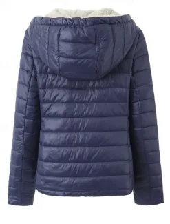 Best Womens Hoodie Jacket Fleece Lapel short cotton-padded jacket Women Puffers & Parka