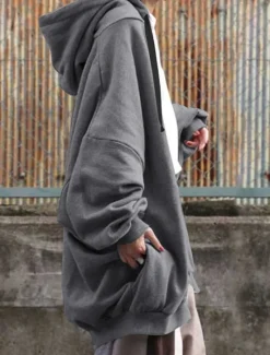 New Women's Hoodie Jacket Outdoor Street Daily Wear Fall Winter Long Coat Regular Fit Thermal Warm Breathable Stylish Casual Jacket Long Sleeve Plain with Pockets Full Zip Black Red Apricot Women Jackets