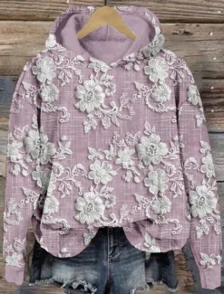 Best Women's Hoodie Pullover Sweatshirt Oversized Long Sleeve Casual Graphic Floral Animal Vintage Retro Hooded Regular Tops Street Dailywear Print Purple Green Khaki Spring Fall Winter Women Hoodies & Sweatshirts