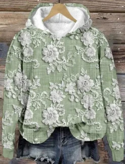 Best Women's Hoodie Pullover Sweatshirt Oversized Long Sleeve Casual Graphic Floral Animal Vintage Retro Hooded Regular Tops Street Dailywear Print Purple Green Khaki Spring Fall Winter Women Hoodies & Sweatshirts