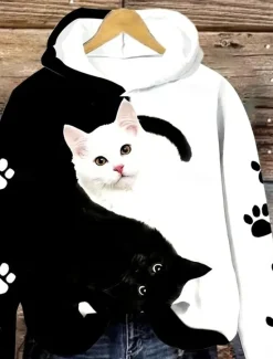 Online Women's Hoodie Pullover Sweatshirt Oversized Long Sleeve Casual Graphic Floral Animal Warm Active Hooded Regular Tops Street Dailywear Print Spring Fall Winter Women Women's Tops