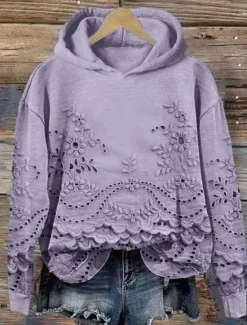 Clearance Women's Hoodie Pullover Sweatshirt Oversized Long Sleeve Casual Graphic Floral Warm Fashion Hooded Regular Tops Street Dailywear Print White Pink Blue Purple Green Fall Winter Women Hoodies & Sweatshirts