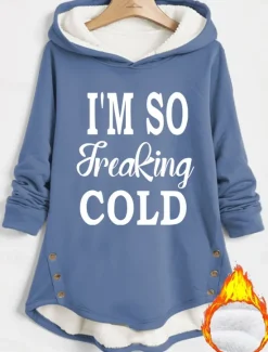 Outlet Women's Hoodie Sweatshirt Pullover Fleece Lined Warm Pajamas Warm Fuzzy Comfrt Sherpa Fleece Lined Letter Casual Sports Print Long Sleeve Black Dark Pink Red Blue Gray Fall & Winter Women Women's Tops|Hoodies & Sweatshirts