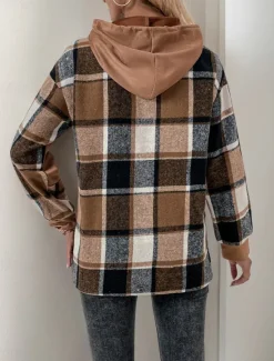 Discount Women's Hoodie Sweatshirt Casual Plaid Street Dailywear Hoodie Patchwork Print Long Sleeve Fall Winter Women Hoodies & Sweatshirts