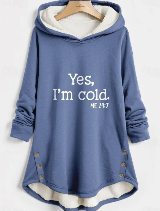 Sale Women's Hoodie Sweatshirt Pullover Fleece Lined Warm Pajamas Sherpa Letter Casual Sports Button Print Warm Fuzzy Comfrt Hoodie Long Sleeve Top Micro-elastic Fall Winter Comfrt Breathable Soft Fabric Women Hoodies & Sweatshirts