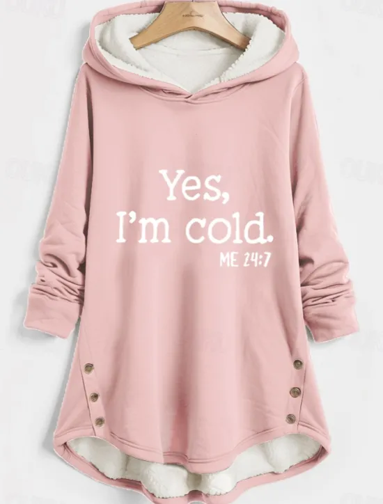 Sale Women's Hoodie Sweatshirt Pullover Fleece Lined Warm Pajamas Sherpa Letter Casual Sports Button Print Warm Fuzzy Comfrt Hoodie Long Sleeve Top Micro-elastic Fall Winter Comfrt Breathable Soft Fabric Women Hoodies & Sweatshirts