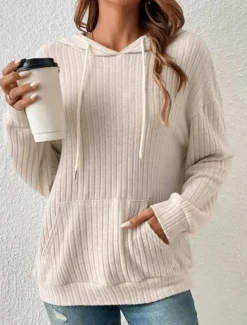Outlet Women's Hoodie Sweatshirt Plain Crew Neck Long Sleeve Black Green Beige Gray Fall Winter Women Hoodies & Sweatshirts