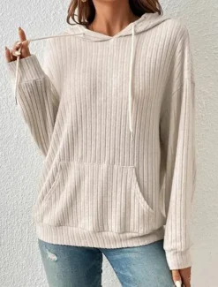 Outlet Women's Hoodie Sweatshirt Plain Crew Neck Long Sleeve Black Green Beige Gray Fall Winter Women Hoodies & Sweatshirts
