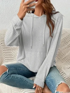 Outlet Women's Hoodie Sweatshirt Plain Crew Neck Long Sleeve Black Green Beige Gray Fall Winter Women Hoodies & Sweatshirts
