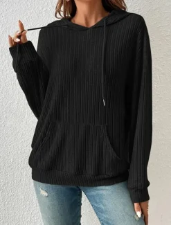 Outlet Women's Hoodie Sweatshirt Plain Crew Neck Long Sleeve Black Green Beige Gray Fall Winter Women Hoodies & Sweatshirts